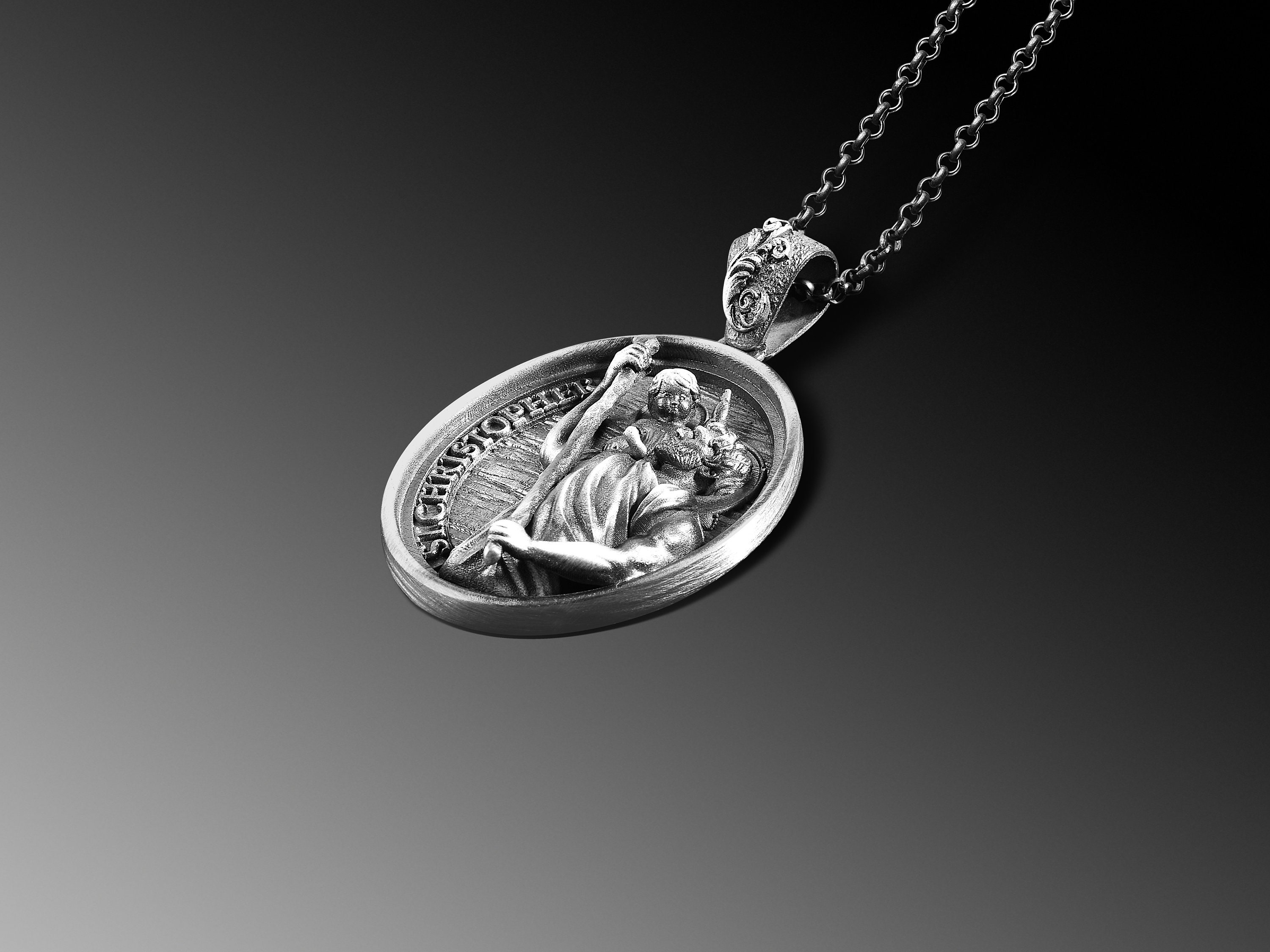 Eudora Collana In Argento Sterling 925 San Cristoforo Ciondolo Croce - Foto 7