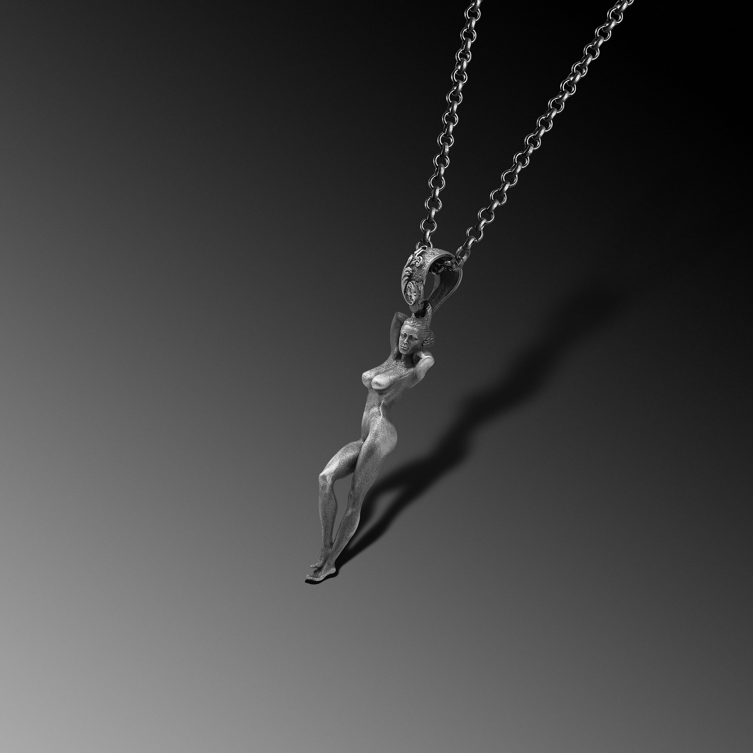 【 JOHANSILVERMAN 】 Torso of Venus Necklace Silver925 925 Sterling Silver Venus Necklace, Venus Flower Necklace