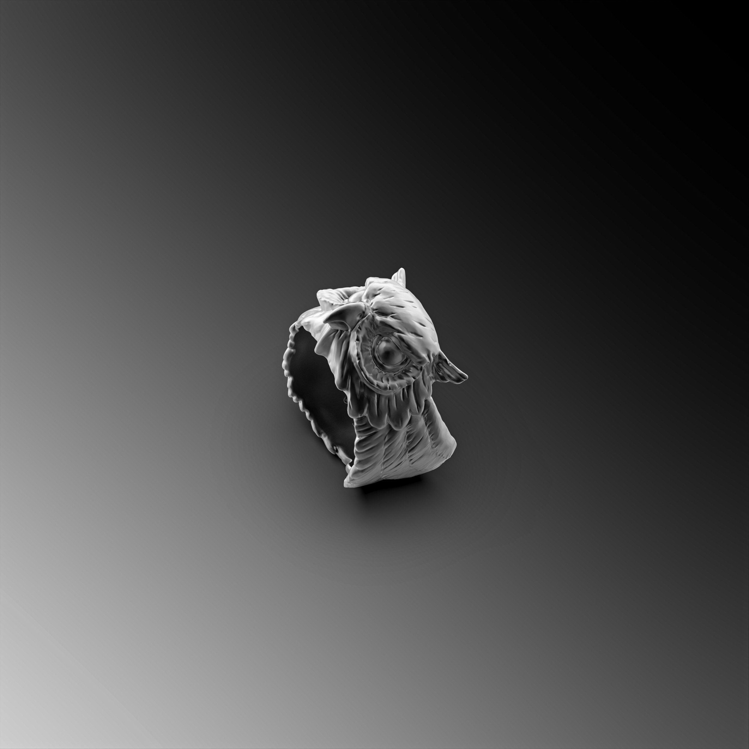 Silver Owl Rings For Man Silver Owl Ring Mens Signet Ring Unique Silver Rings For Man Pinky Ring Men