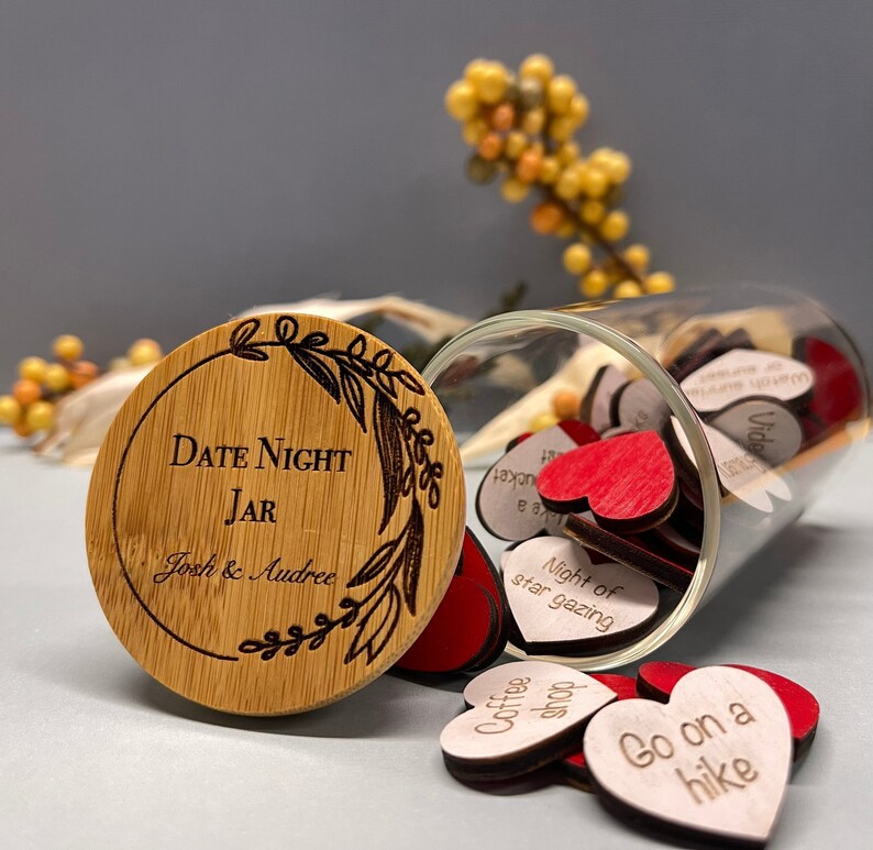Date Night Jar. Couples. Wedding Gift. Valentines Day. Anniversary. Christmas. Gift image 4