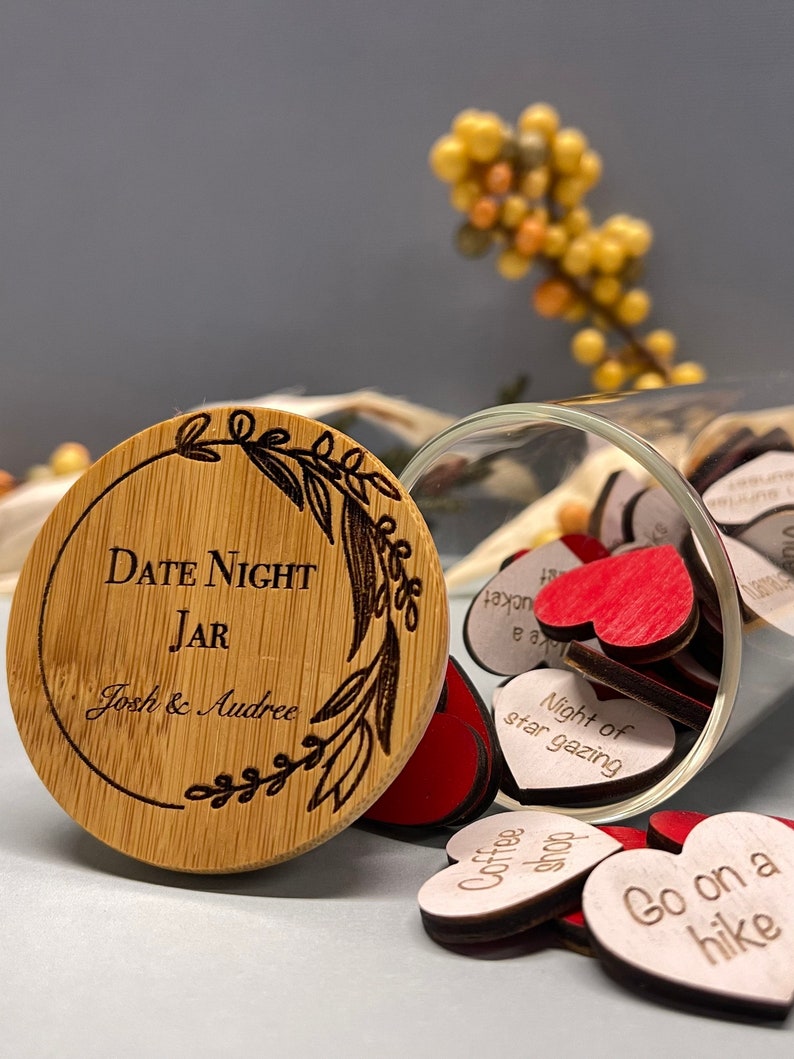 Date Night Jar. Couples. Wedding Gift. Valentines Day. Anniversary. Christmas. Gift WITH personalization