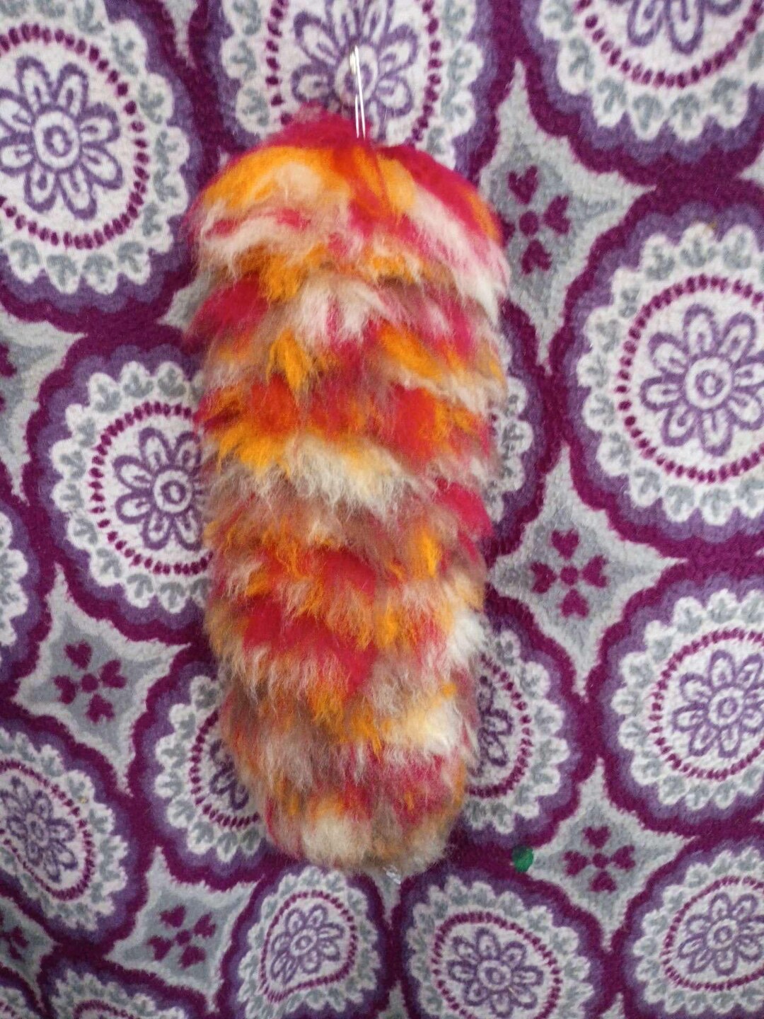 14” Yarn Tail Handmade - Furry Tail, Therian Tail, Orange, Brown, Red ...