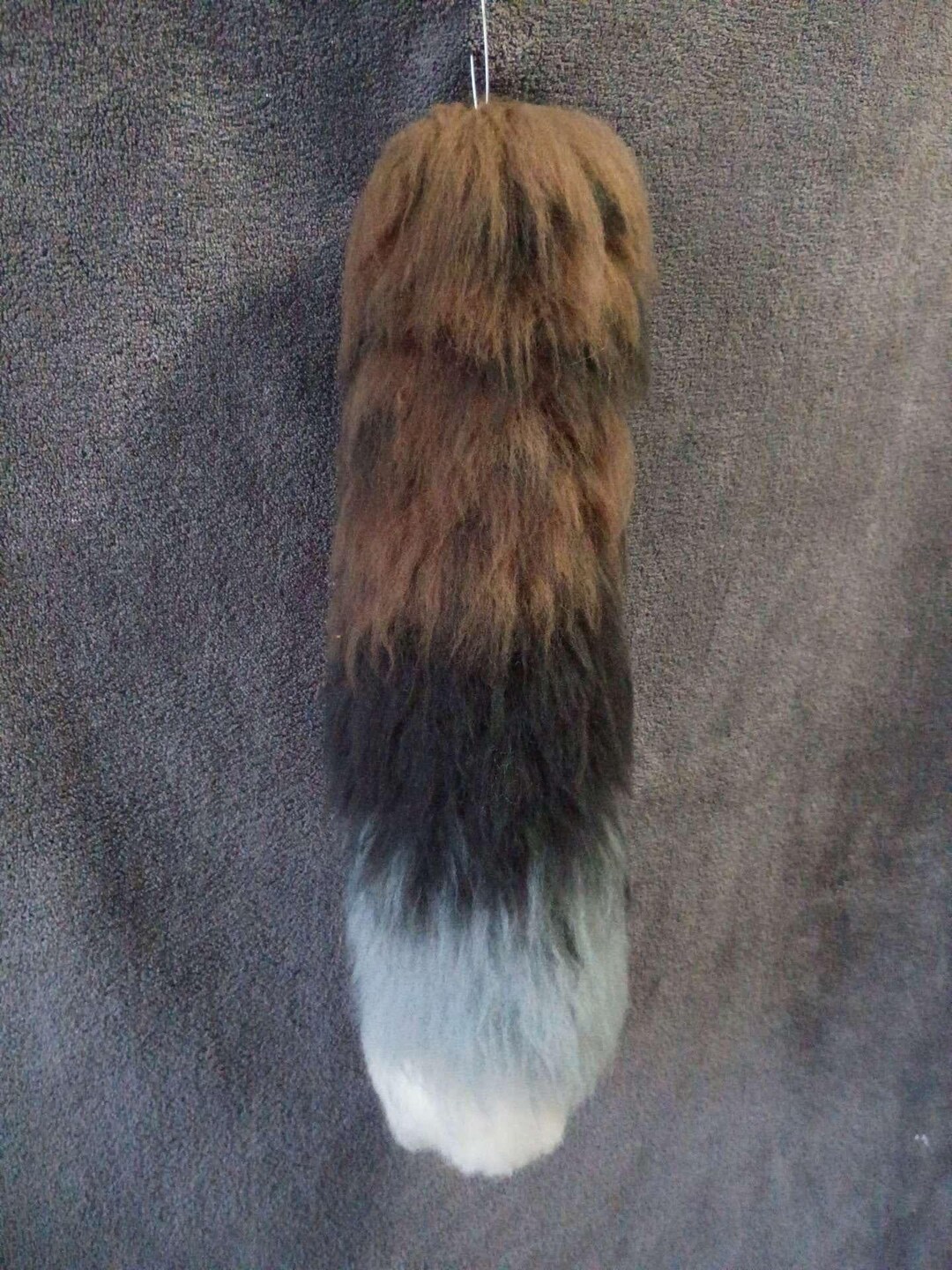 14” Yarn Tail Handmade - Furry Tail, Therian Tail, Brown, Black, Grey ...