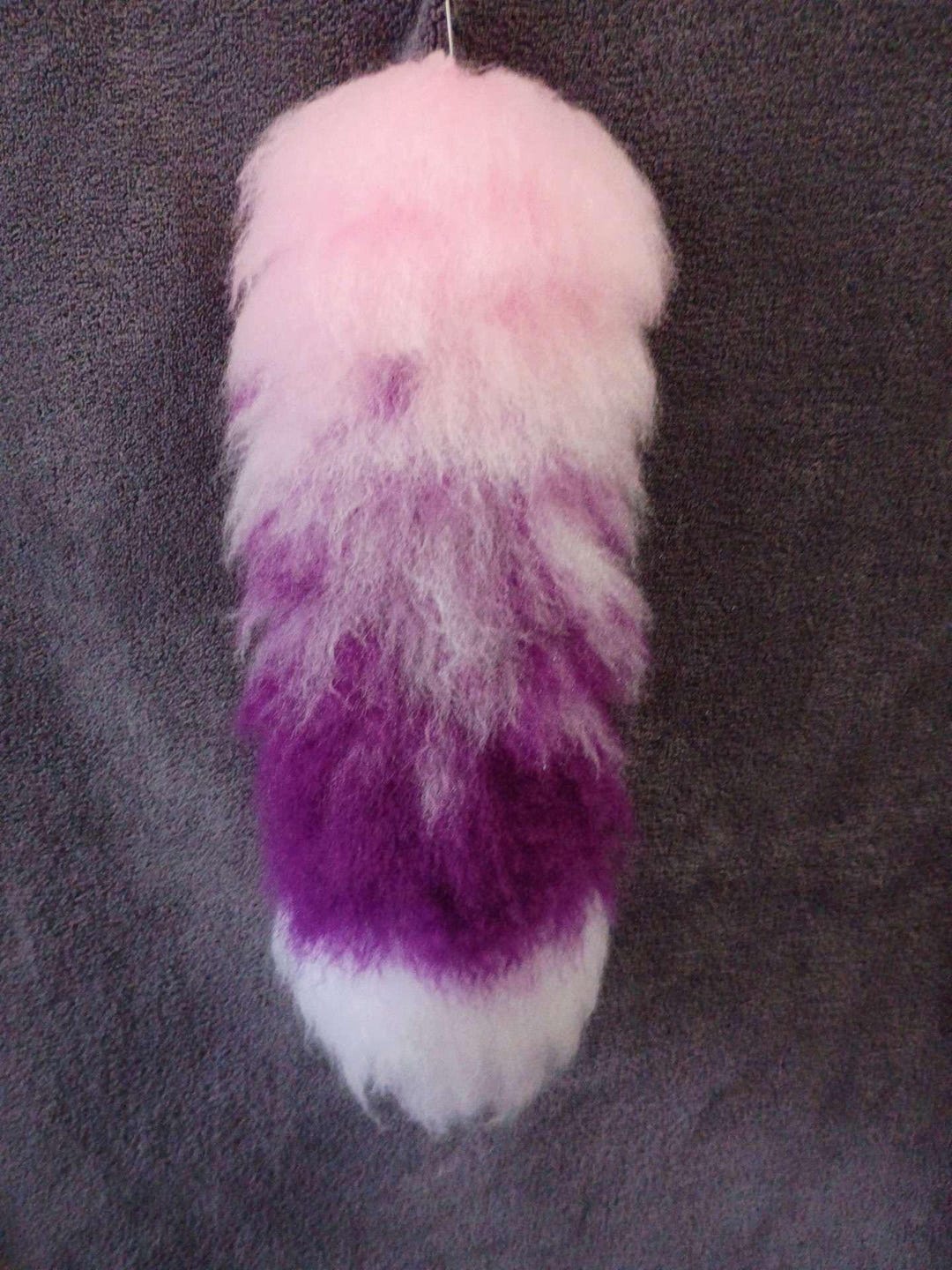 12” Yarn Tail Handmade - Furry Tail, Therian Tail, Pink, Purple - Etsy