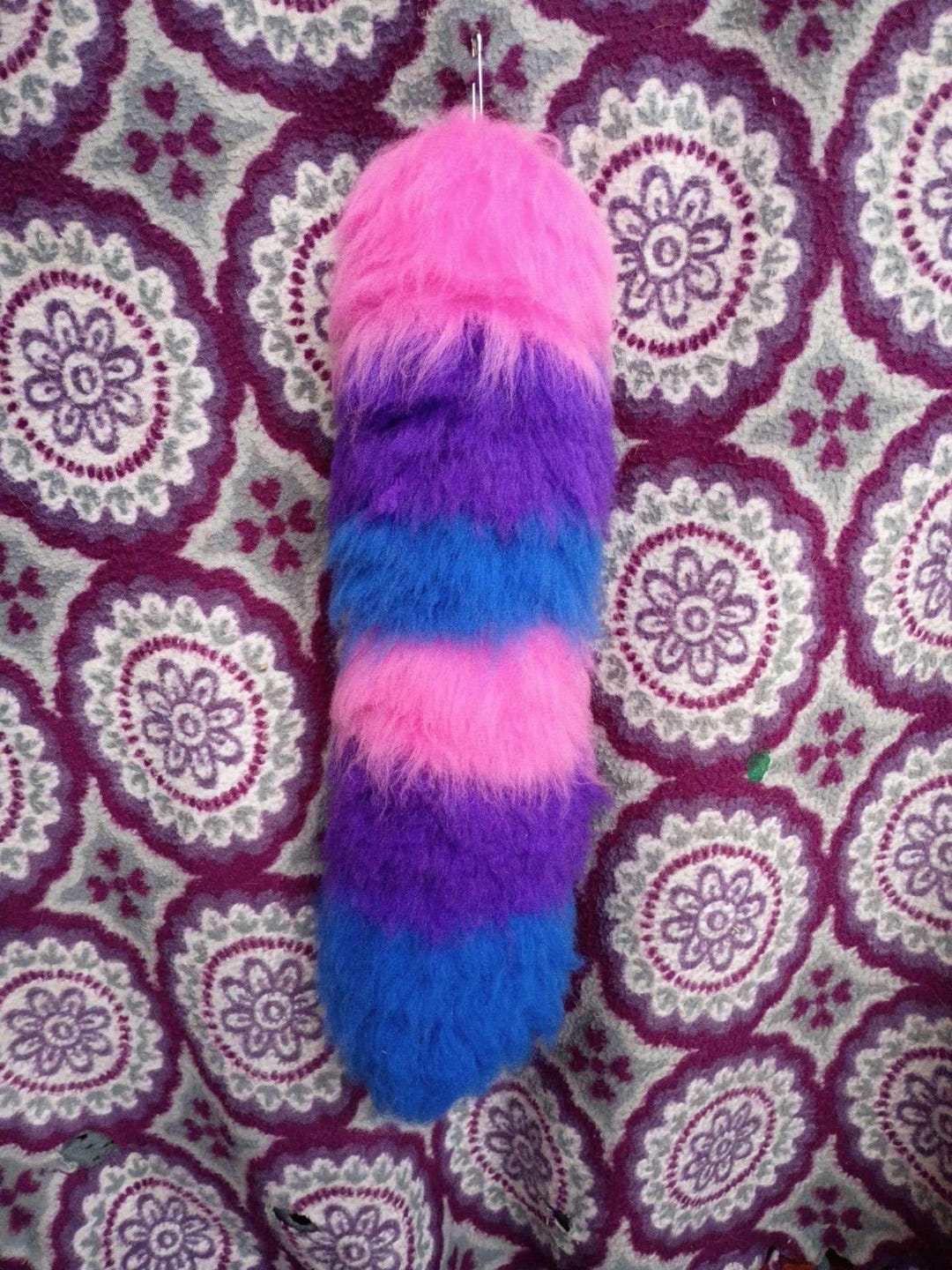 16” Yarn Tail Handmade - Furry Tail, Therian Tail, Pink, Purple, Blue ...