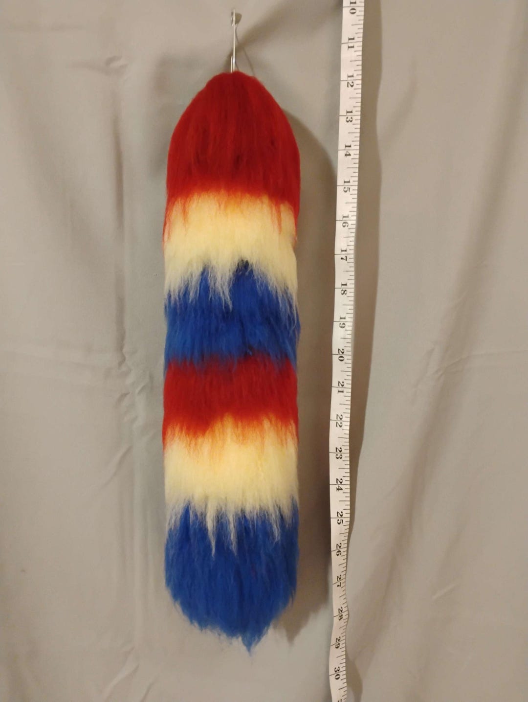 15” Yarn Tail Handmade - Furry Tail, Therian Tail, Red, Yellow, Blue - Etsy