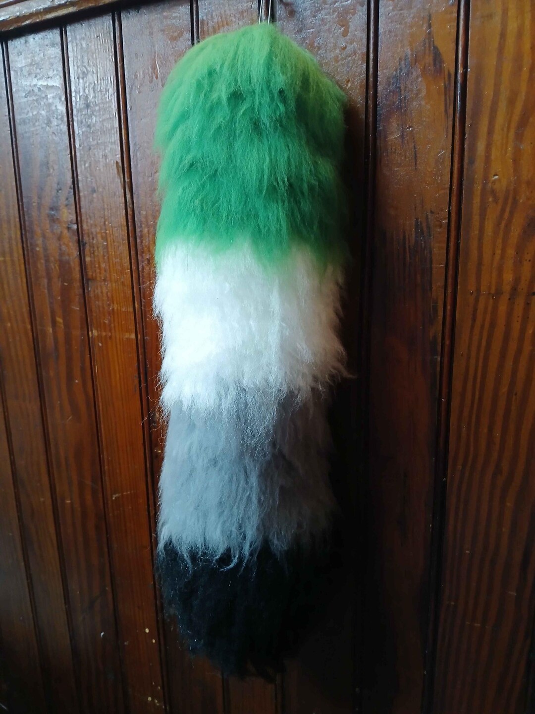 16” Yarn Tail Handmade - Furry Tail, Therian Tail, Aromantic Flag ...