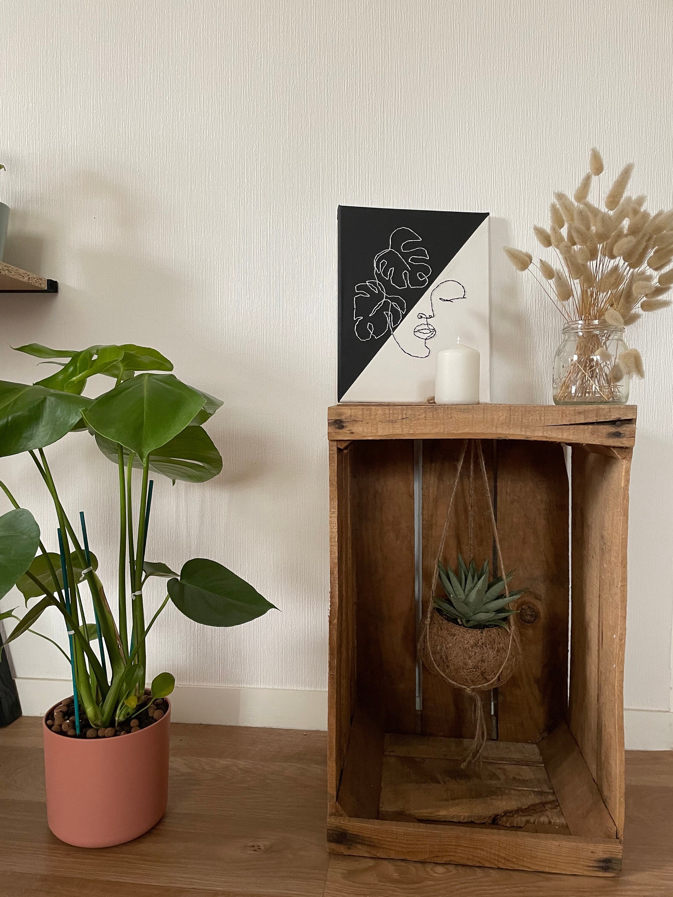 Toile Brodée Black&white