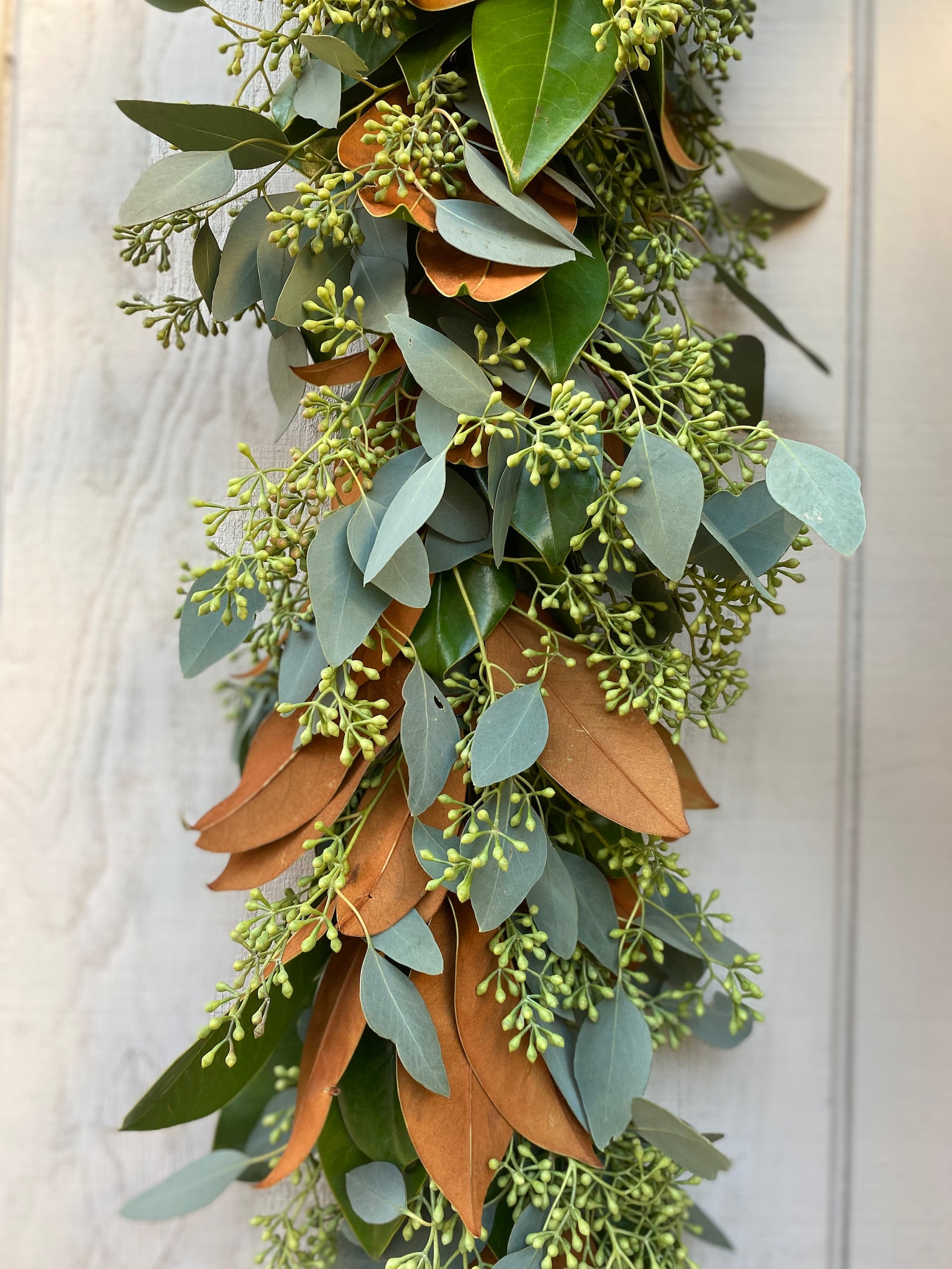Fresh Seeded Eucalyptus Magnolia Garland Real Greenery Etsy