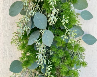 Fresh eucalyptus seeded Ming fern garland, greenery garland, wedding garland