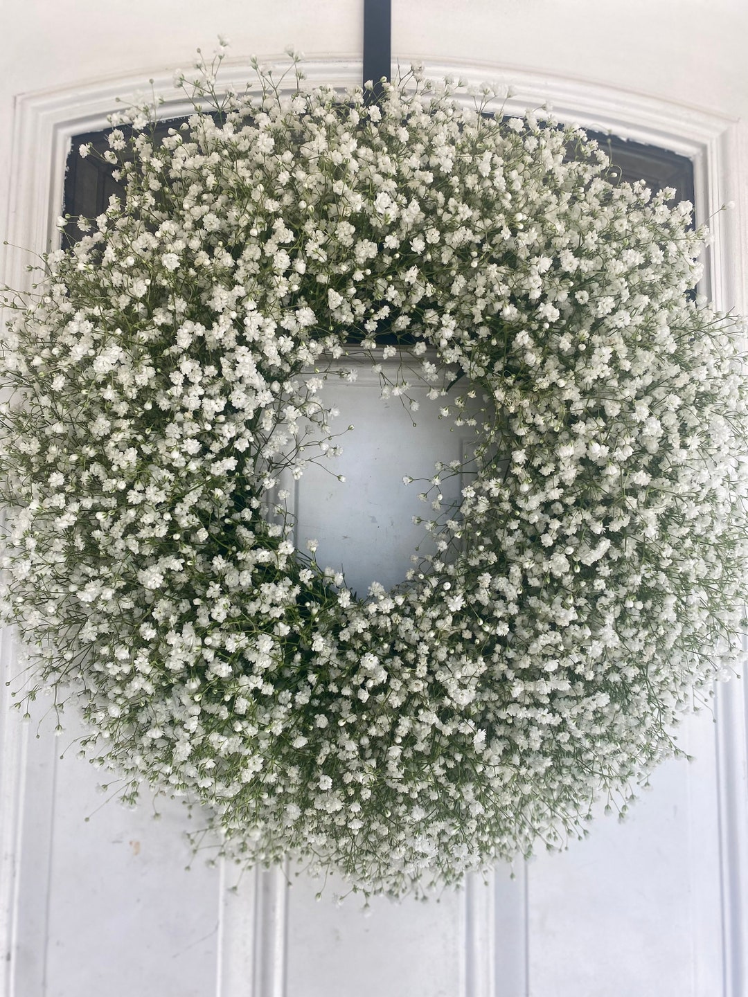 Fresh Babys Breath Wreath, Wedding Wreath, White Flower Wreath, Baby
