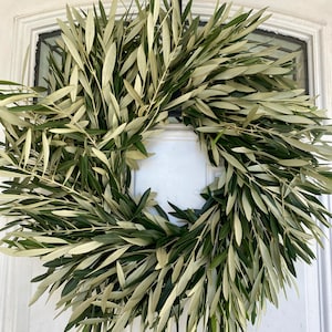 Fresh Olive Wreath, Fresh Wreath, Greenery Wreath, Front Door Wreath, Wedding, Housewarming Gift
