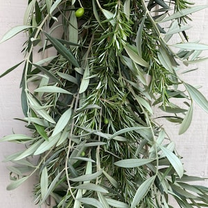 Fresh olive rosemary garland, wedding garland, aisle decor, centerpiece, greenery garland