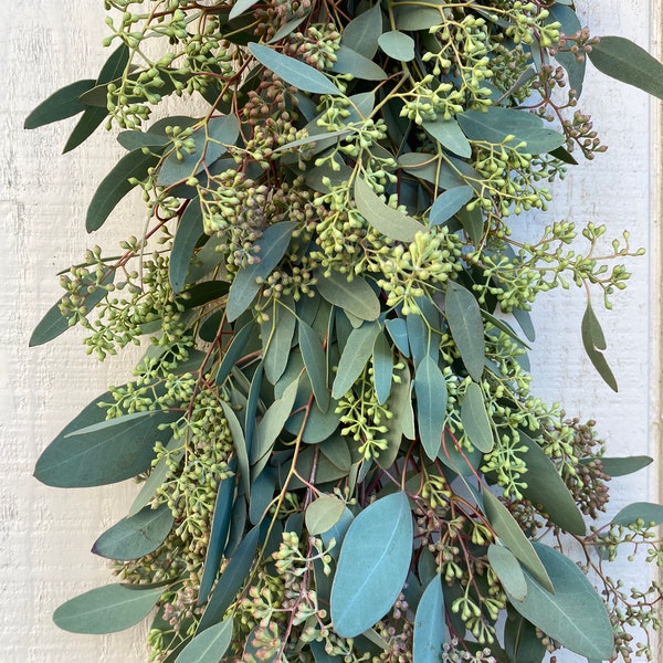 Fresh Eucalyptus Seeded garland, wedding garland, home decor, table garland, real greenery garland, aisle runner