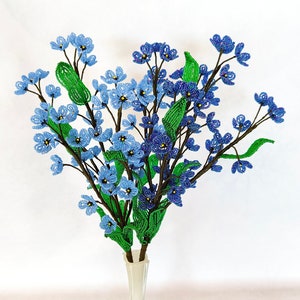 Forget me not flowers french beaded flowers Myosotis Sylvatica artificial flowers
