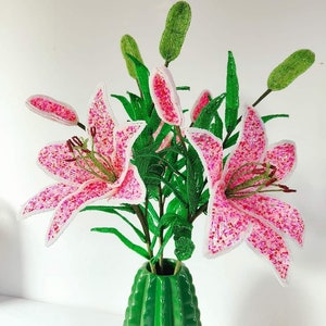 造花ユリ ユリの花 造花ユリ フレンチビーズフラワー
