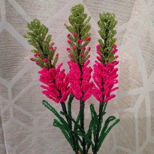 French Beaded Lavender Flowers: Bouquet Arrangement, 15.7&quot;
