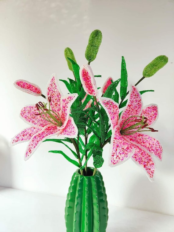 Artificial Lilly Flower: French Beaded Floral Decor - Etsy