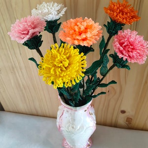 carnations french beaded flowers artificial flowers