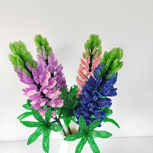 artificial lupine flower french beaded flowers flower for vase