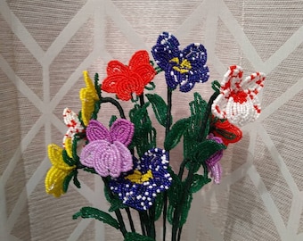 pansy flower french beaded flowers artificial flower