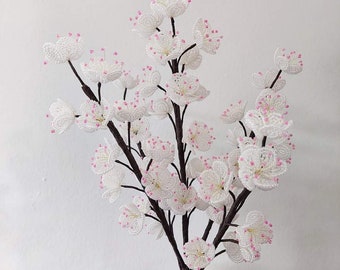 cherry blossom branches french beaded flowers