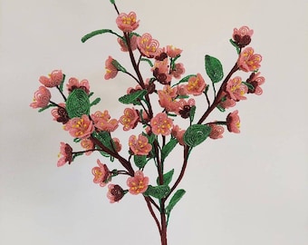 cherry blossom branches french beaded flowers