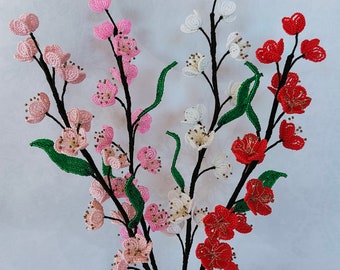 artificial cherry blossom branches french beaded flowers