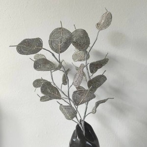 Zweige Dekor für Vase Glasperle Silberdollar Pflanze