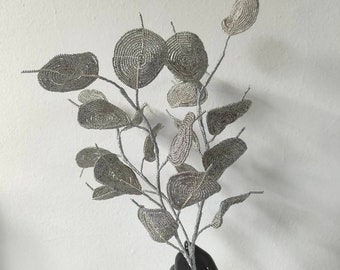 branches decor for vase beaded branch silver dollar plant