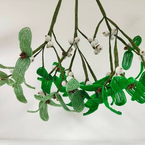 mistletoe ornament mistletoe beads mistletoe branch