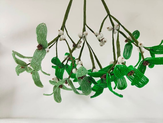 Perlen Mistel Zweig Ornament: Urlaub Dekor (45 cm) - Etsy sterreich