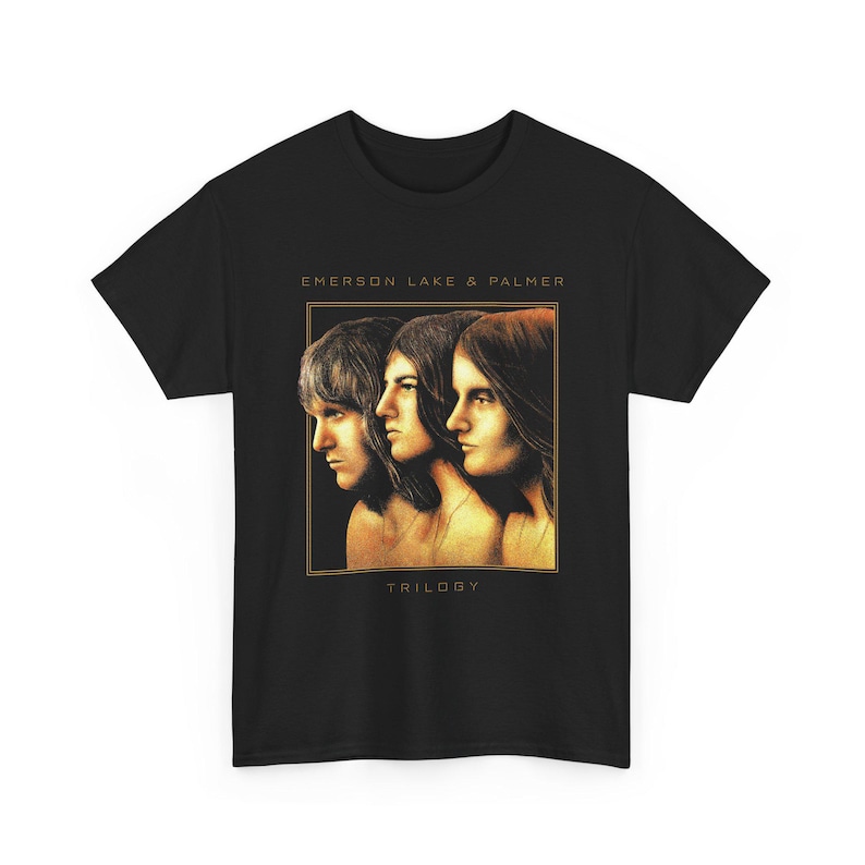 Emerson Lake and Palmer Trilogy T Shirt - Unisex Heavy Cotton Tee image 1