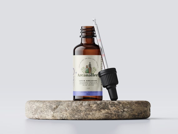 Lucid dreaming aid tincture, Organic Blue Lotus, Mugwort, Gingko, Vervain, Burdock. 1:3 , Herbalist. Quality assured (Folk lore remedy)