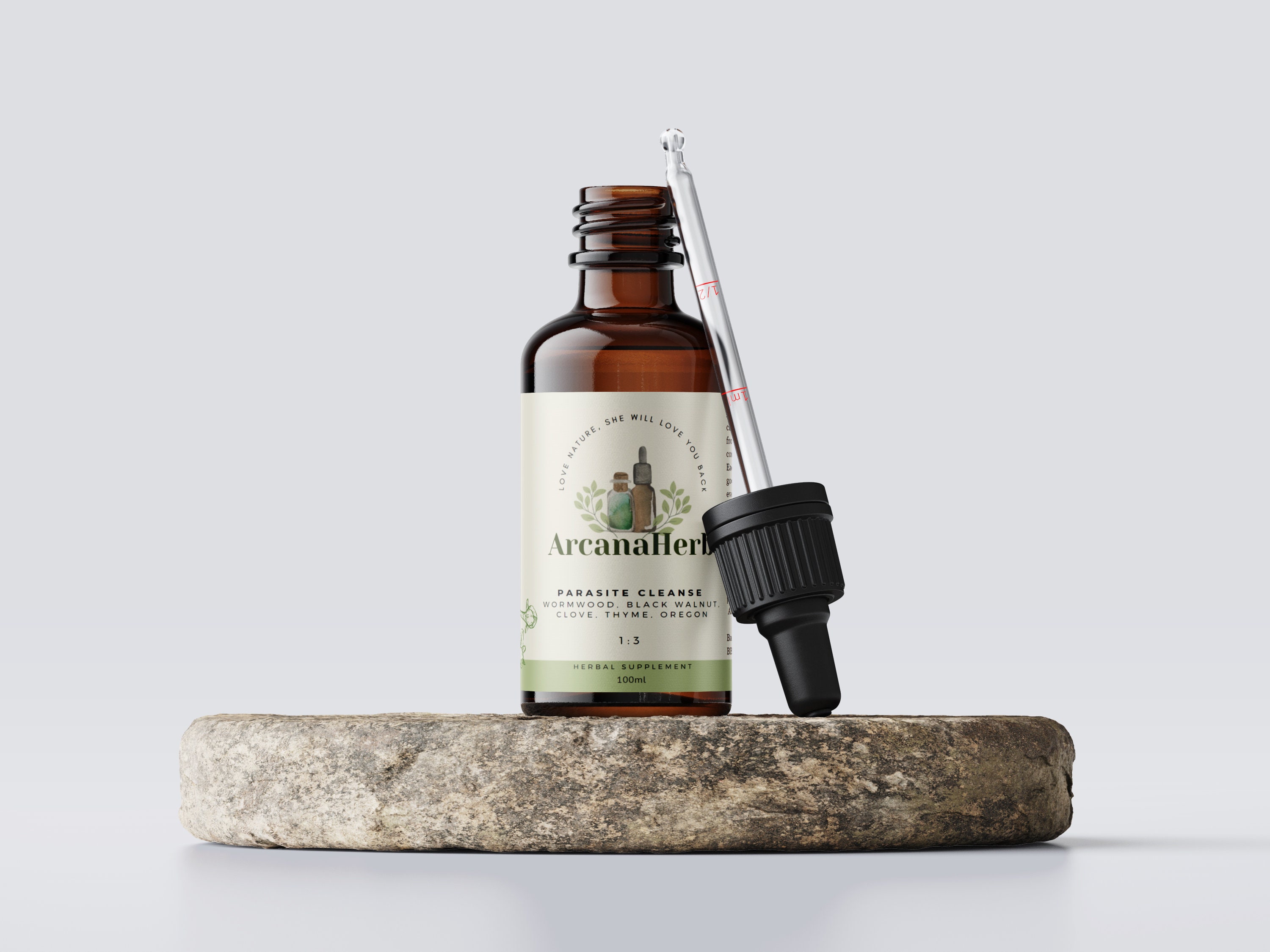 Herbal Parasite Cleanse. ORGANIC. Tincture 1:3 100ml.Wormwood, Black walnut, Clove, Thyme,Neem.420ml,4 week & Alcohol free available