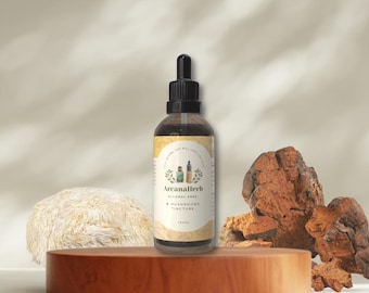 Alcohol Free. 4 Medicinal Mushrooms tincture. SPECIAL EXTRACT. 1:3. Reishi, Maitake Chaga, Lions mane. Tincture. 50ml, 100ml.