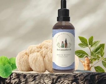 Brain Boost Tincture, Ginkgo, Lions Mane, Rhodiola (Non Alcoholic)
