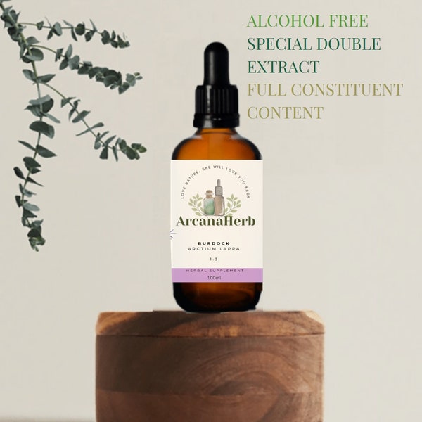 Burdock, Alcohol Free Tincture. special clinical extract. Arctium Lappa 1:3 50, 100ml available.