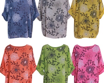 Nieuwe dames bloemen Italiaanse crop top dames trendy opgerolde mouwen vrijetijdskleding shirts meisjes zomer tuniekjurk