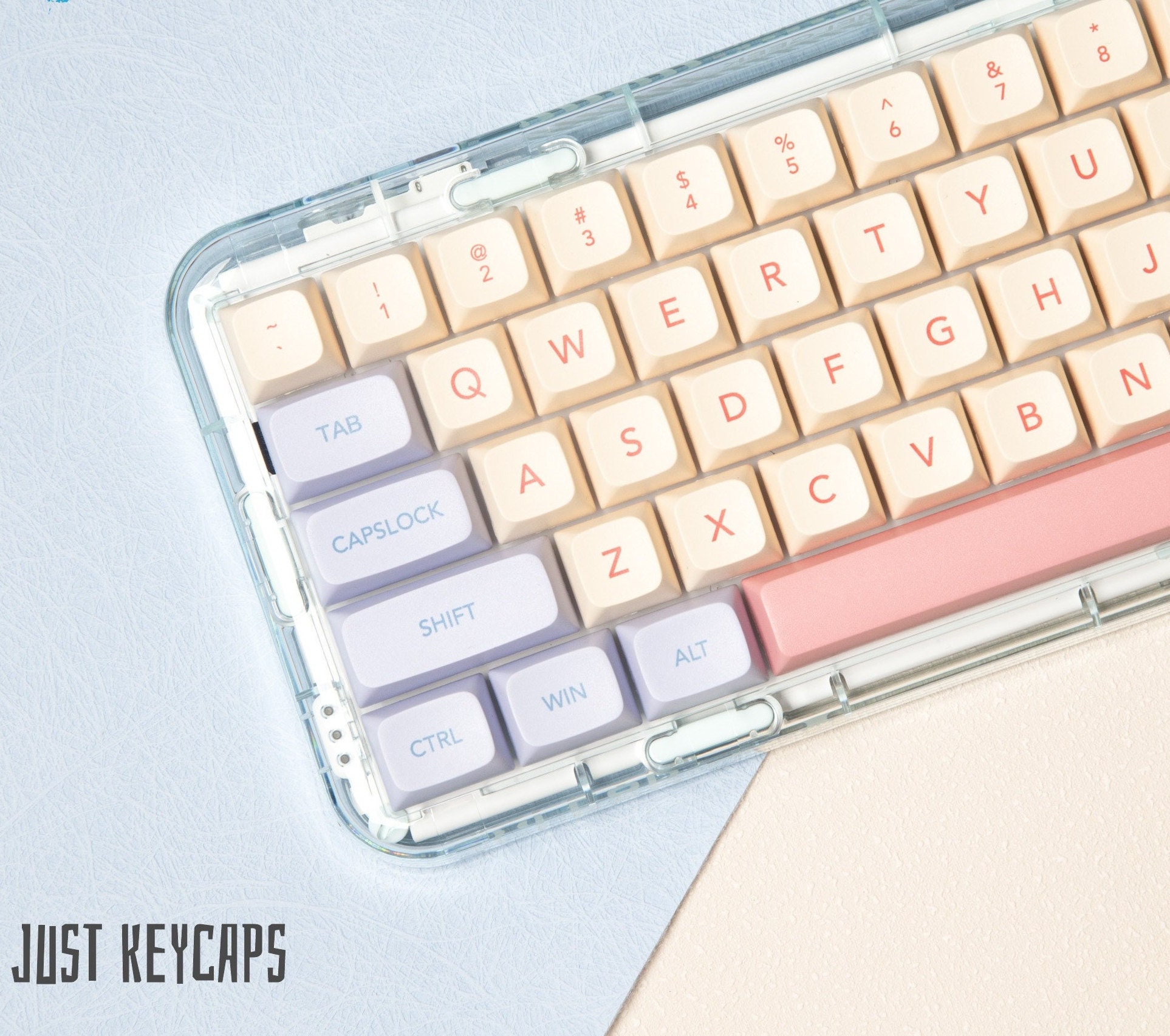 Budget Peachy Lavender Pastel Keycap Set Mechanical Keyboard Etsy