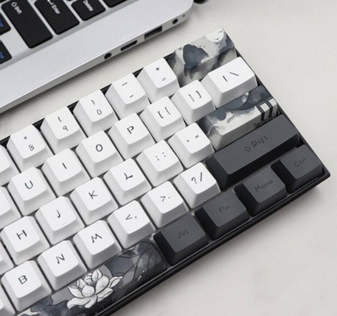 Grand Lotus Keycap Set Mechanical Keyboard 124 MX Switch OEM Profile