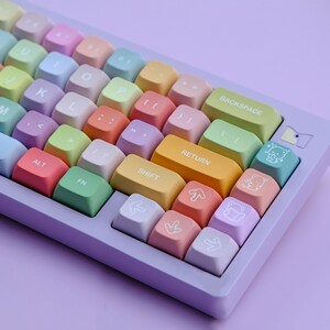 Rainbow Gummi Bear Keycap Set Mechanical Keyboard (133) MX Switch XDA Profile PBT with Keycap Puller