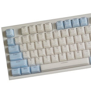 Blue/Pink Transparent Ice Backlit Keycap Set Mechanical Keyboard (104) MX Switch OEM Profile PBT with Keycap Puller
