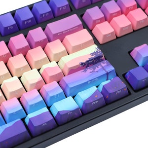 Moonglow Aurora Keycap Set Mechanical Keyboard (108) MX Switch OEM Profile PBT with Keycap Puller