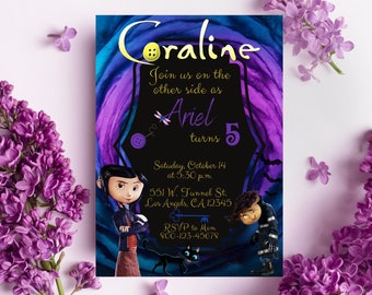 Coraline Digital Invitation Template, Coraline and Wybie Invitation, Tim  Burton Coraline Birthday, Coraline Birthday Decorations 