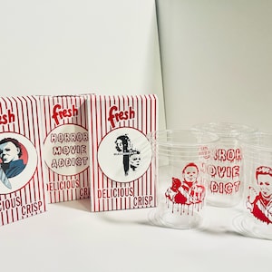 Horror Halloween Party Favors, Horror Movie Party, Halloween Ends, Scary Movie Party, Horror Decorations, Horror Party Cups, Michael Myers