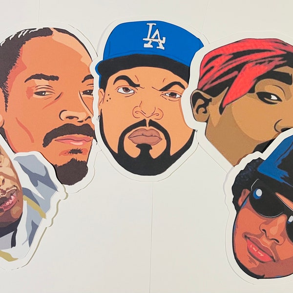 West Coast Rappers Birthday Banner, 90s Hip Hop Birthday Banner, Rappers Face Banner, Hip Hop Party Decor 90s party theme y2k Birthday Party