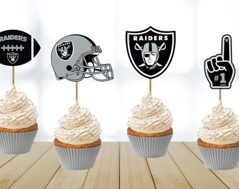 Buy Raiders NFL Team Party Supplies Raiders Team Cupcake Toppers Online in  India 