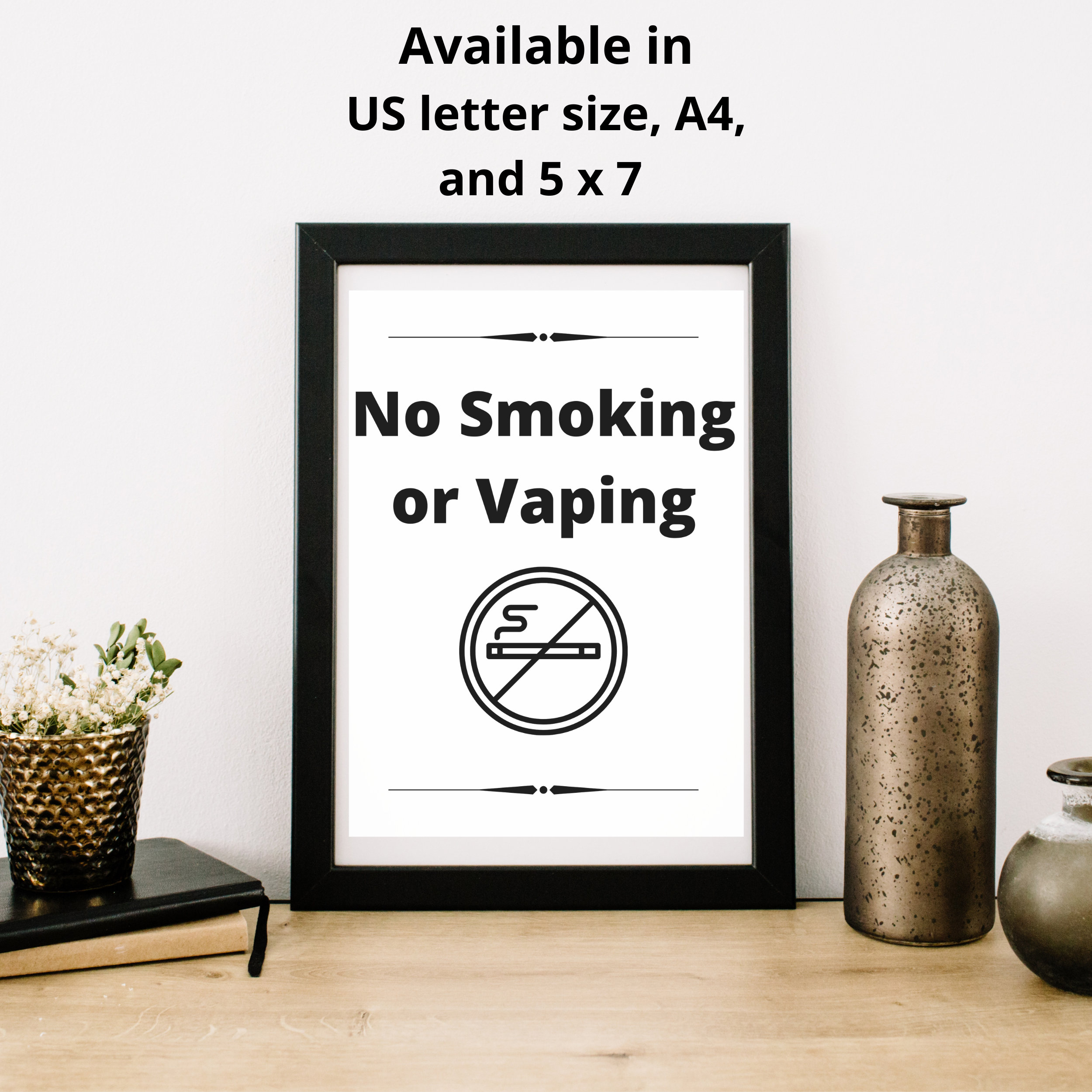 No Smoking Printable Sign No Smoking or Vaping Sign Smoking - Etsy
