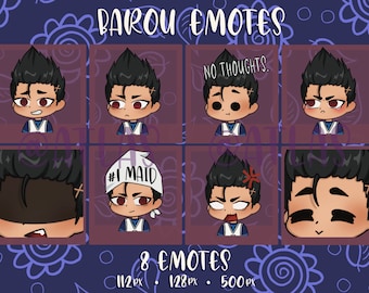 8 Barou Emotes! | Twitch, Youtube, Discord, Streaming..! | Blue Lock Inspired | Soccer Anime